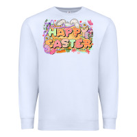 White Happy Easter Premium Sweatshirt - LillyAllenDesigns