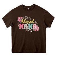 Chocolate Brown blessed nana Heavy Core Tee - MaliasSmallBusiness