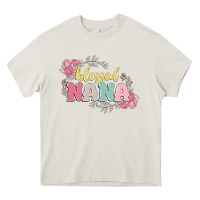 Cream blessed nana Heavy Core Tee - MaliasSmallBusiness