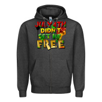 Charcoal Heather July 4th didn't set me free Zipper Hoodie - FaDigitalArtStudio