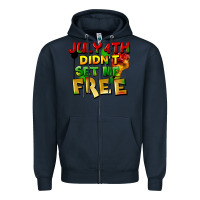 Navy July 4th didn't set me free Zipper Hoodie - FaDigitalArtStudio