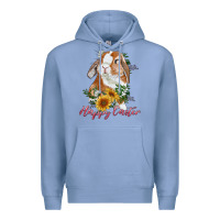 Colony Blue happy easter with bunny and sunflowers Premium Hoodie - RanaPortraitStore