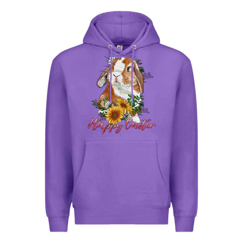 Happy Easter With Bunny And Sunflowers Premium Hoodie by RanaPortraitStore | Teevron