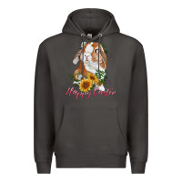 Smoke happy easter with bunny and sunflowers Premium Hoodie - RanaPortraitStore