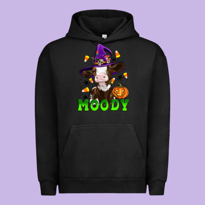 Moody Cow Urban Hoodie Designed By Artiststas