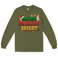 Army Green Baking spirits bright Long Sleeve Tee - NancyCooperArtShop