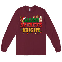 Burgundy Baking spirits bright Long Sleeve Tee - NancyCooperArtShop