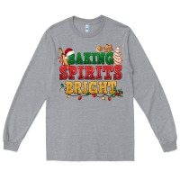 Heather Grey Baking spirits bright Long Sleeve Tee - NancyCooperArtShop