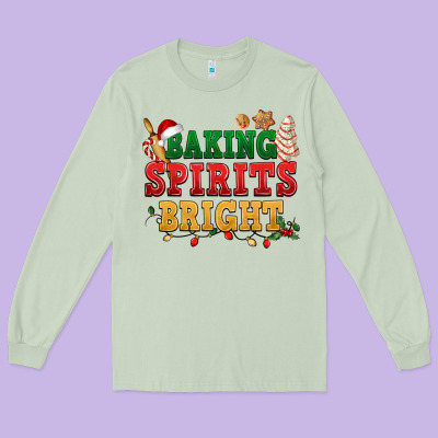 Baking Spirits Bright Long Sleeve Tee Designed By Nancycooperartshop