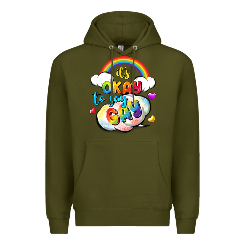 Its Okay To Say Gay Pride Premium Hoodie by FaDigitalArtStudio | Teevron