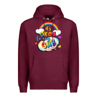 Burgundy its okay to say gay pride Premium Hoodie - FaDigitalArtStudio