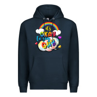Navy its okay to say gay pride Premium Hoodie - FaDigitalArtStudio