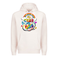Pale Pink its okay to say gay pride Premium Hoodie - FaDigitalArtStudio