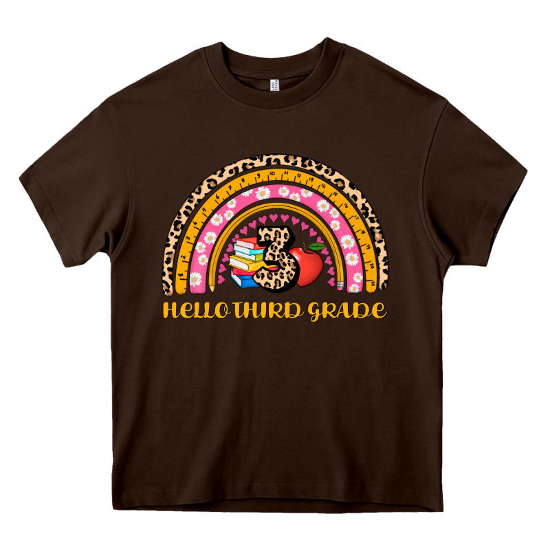 Back To School Rainbow Hello Third Grade Heavy Core Tee by AdoDesignShop | Teevron