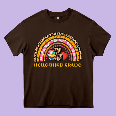 Back To School Rainbow Hello Third Grade Heavy Core Tee Designed By Adodesignshop