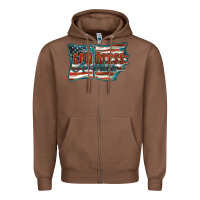 Chestnut God Bless America Zipper Hoodie - FaDigitalArtStudio