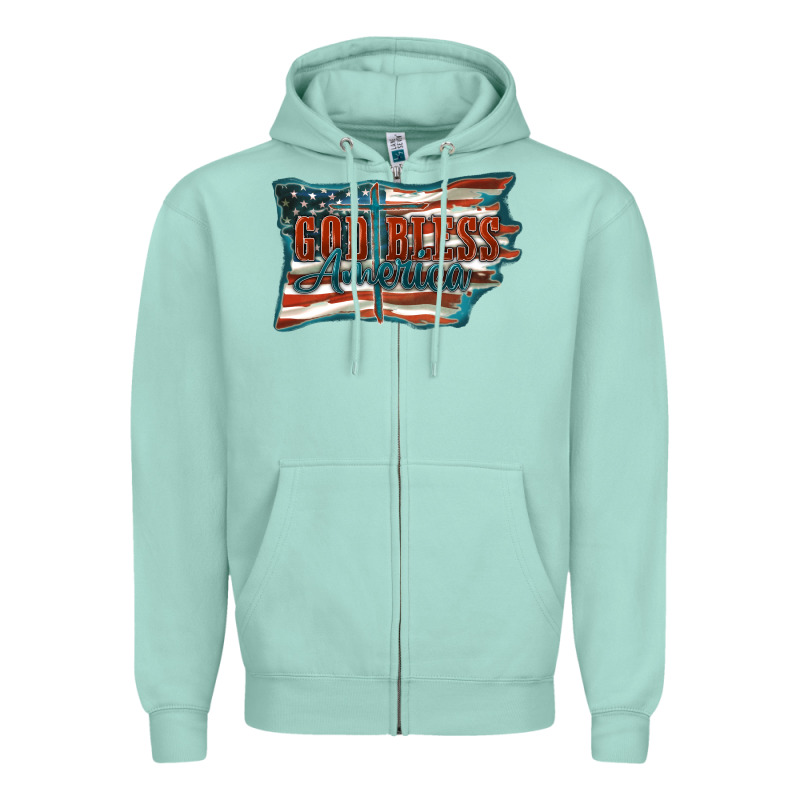 God Bless America Zipper Hoodie by FaDigitalArtStudio | Teevron
