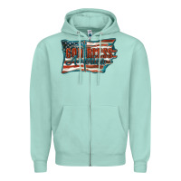 Seafoam God Bless America Zipper Hoodie - FaDigitalArtStudio
