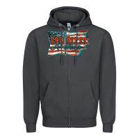 Smoke God Bless America Zipper Hoodie - FaDigitalArtStudio
