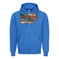 True Royal God Bless America Zipper Hoodie - FaDigitalArtStudio