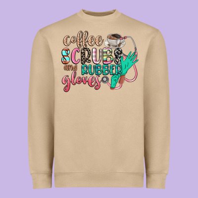 Coffee Scrubs And Rubber Gloves Heavyweight Sweatshirt Designed By Cowgirlartshop