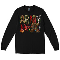 Black Christmas Army wife Long Sleeve Tee - NancyCooperArtShop