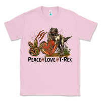 Bubblegum Pink Peace Love T Rex Classic Tee - LillyAllenDesigns