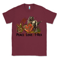 Burgundy Peace Love T Rex Classic Tee - LillyAllenDesigns