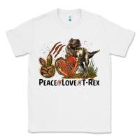 White Peace Love T Rex Classic Tee - LillyAllenDesigns