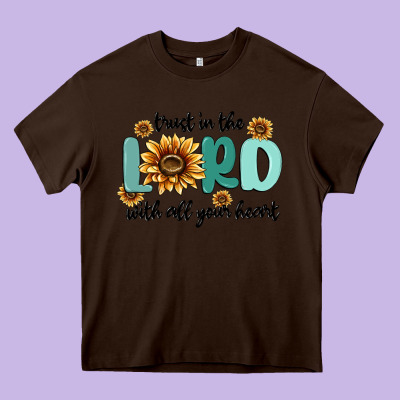 Trust In The Lord With All Your Heart Heavy Core Tee Designed By Maliassmallbusiness