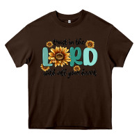 Chocolate Brown trust in the lord with all your heart Heavy Core Tee - MaliasSmallBusiness