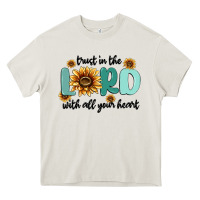 Cream trust in the lord with all your heart Heavy Core Tee - MaliasSmallBusiness