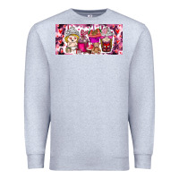 Heather Grey Valentine Coffee Premium Sweatshirt - CowhideDigitalArt
