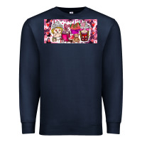 Navy Valentine Coffee Premium Sweatshirt - CowhideDigitalArt
