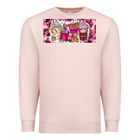 Pale Pink Valentine Coffee Premium Sweatshirt - CowhideDigitalArt
