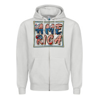 Dove Grey America Zipper Hoodie - FaDigitalArtStudio