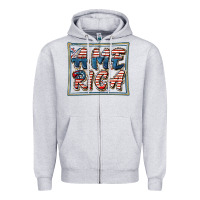 Heather Grey America Zipper Hoodie - FaDigitalArtStudio