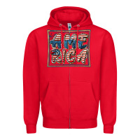 Red America Zipper Hoodie - FaDigitalArtStudio