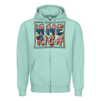 Seafoam America Zipper Hoodie - FaDigitalArtStudio