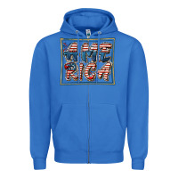 True Royal America Zipper Hoodie - FaDigitalArtStudio