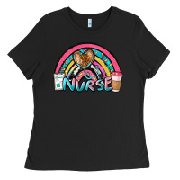 Black nurse rainbow Ladies Tee - NancyCooperArtShop