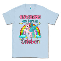 Dusty Blue unicorns are born in october Classic Tee - Jasminsmagicworld