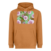 Meerkat Pink Roses Background Heavyweight Hoodie - LillyAllenDesigns