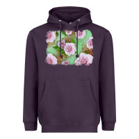 Plum Pink Roses Background Heavyweight Hoodie - LillyAllenDesigns