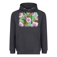 Smoke Pink Roses Background Heavyweight Hoodie - LillyAllenDesigns