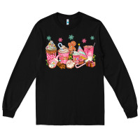 Black Pink gingerbread coffee cups Long Sleeve Tee - texasbilliewilder