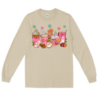 Mushroom Pink gingerbread coffee cups Long Sleeve Tee - texasbilliewilder