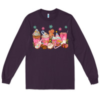 Plum Pink gingerbread coffee cups Long Sleeve Tee - texasbilliewilder