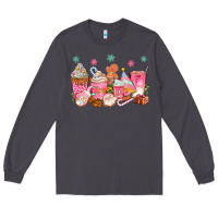 Smoke Pink gingerbread coffee cups Long Sleeve Tee - texasbilliewilder