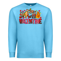 Ocean Blue Nacho Valentine Premium Sweatshirt - CowhideDigitalArt